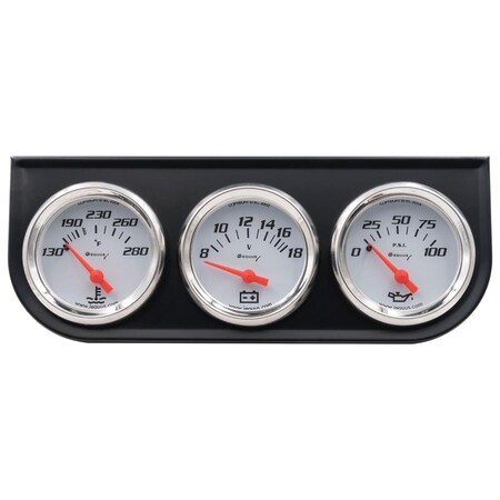 Equus Products 2 in. White Volt Triple Gauge E20-5200